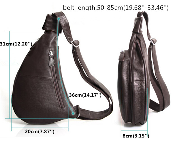 Genuine Leather Retro Shoulder Bag Chest Bag For Men 